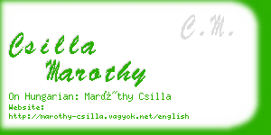 csilla marothy business card